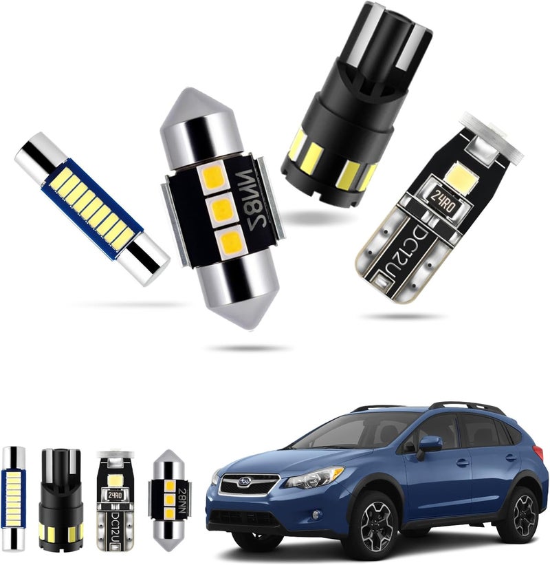 EASY EAGLE LED Interior Car Lights for XV-Crosstrek-2013-2022: 8 Piece Kit White LED Light Bulbs - Super Bright 6000K + Install Tool - Image 1
